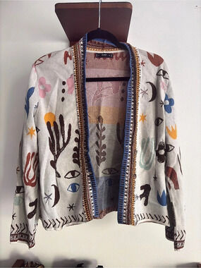 IVKO Cardigan button up abstract patterned sweater
